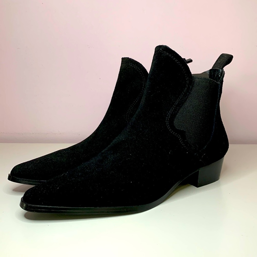 Suede Leather  Black Booties Brand New